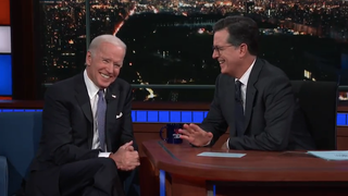 Joe Biden won’<em></em>t tell Stephen Colbert if he wants to be president, makes damn clear who shouldn’<em></em>t be